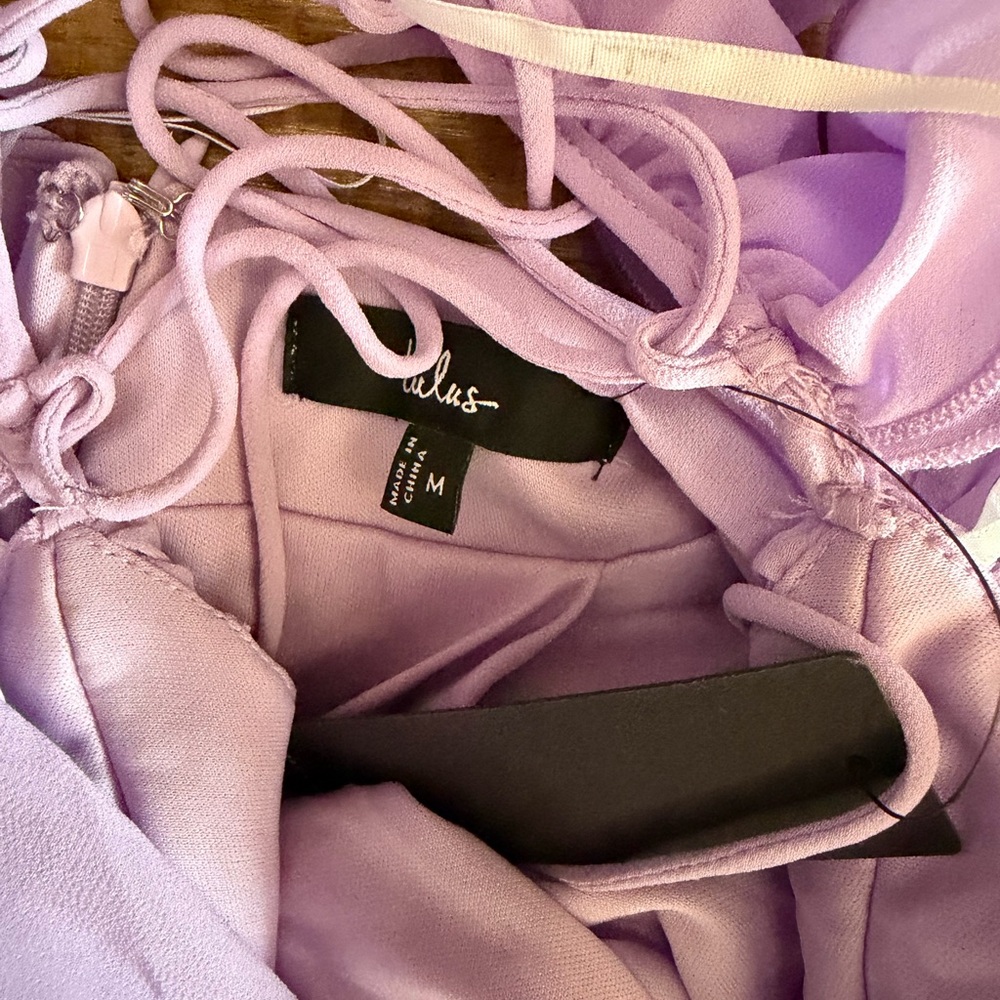 Lulus Soiree Celebration Lilac Ruffled Lace-Up Maxi Dress - Picture 5 of 5